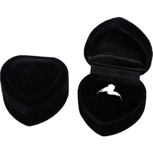 80% HOT SALES!!! Heart Shape Finger Ring Ear Stud Jewelry Display Holder Storage Box Container