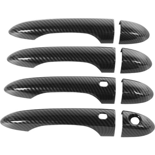 ABS Carbon Fiber Style Car Exterior Door Handle Cover Trim Styling For Jeep Cherokee 2014+ Auto Accessory Moldings