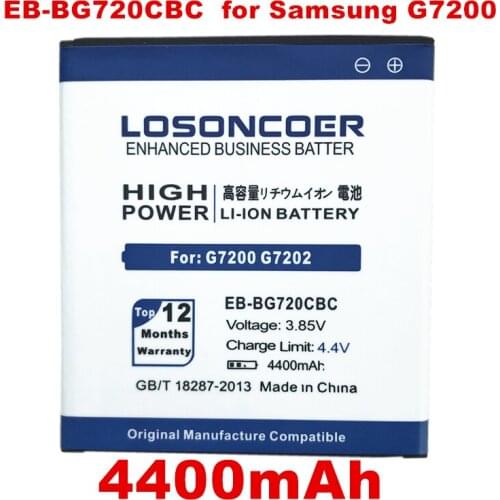 LOSONCOER 4400mAh EB-BG720CBC Battery for Samsung Galaxy Grand3 G7200 G7202 G7208V G7209 Grand Max Battery