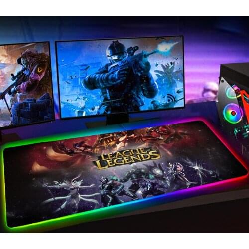 RGB League of Legends Large Mouse Pad Gaming Mause Pad XL 90x30 Mousepad Keyboard Pad 25x35 Rubber No-slip with Backlit Mausepad
