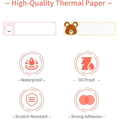 Colorful Label Paper Self-Adhesive Thermal Paper Roll 14*50mm 130sheets/roll Compatible with Phomemo D30 Thermal Printer
