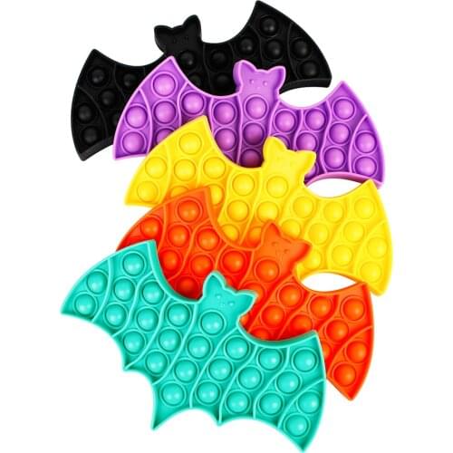 Children Fun Pressure Reduction Toy Silicone Bat Bubble Sensory Fidget Toys Autism Stress Reliever Toys