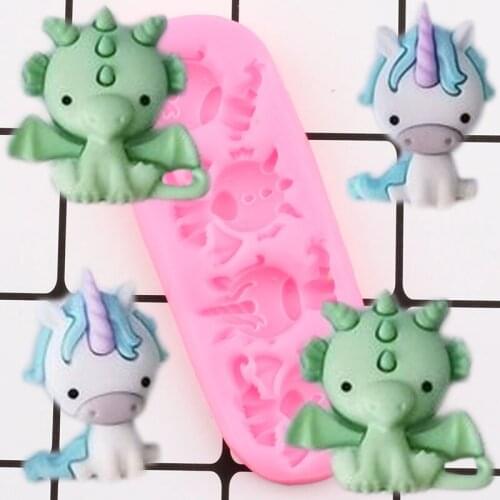 Unicorn Silicone Mold Cupcake Topper Fondant Baby Birthday Cake Decorating Tools Candy Resin Molds Chocolate Gumpaste Moulds