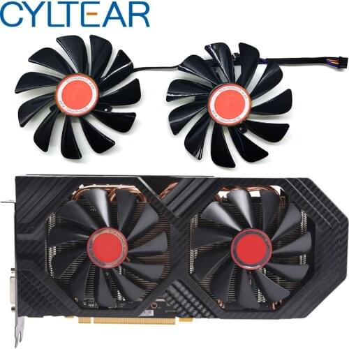 2pcs/set95MM FDC10U12S9-C CF1010U12S CF9010H12S XFX RX580 GPU Cooler Fan For HIS RX 590 580 570 Graphics Card Cooling