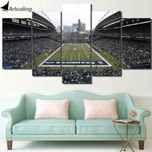 HD Print 5 Piece Canvas Art Seattle Football Field soccer field Canvas Wall Art Painting Wall Pictures for Living Room ny-7461C