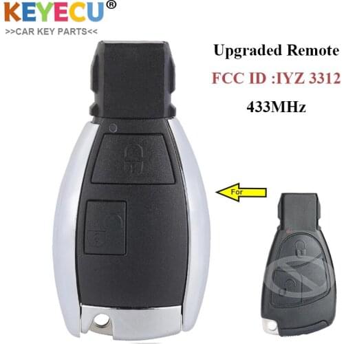 KEYECU Modified Smart Remote Control Car Key for Mercedes Benz C E S Class, Replacement Fob 2 Button - 433MHz - FCC ID: IYZ3312