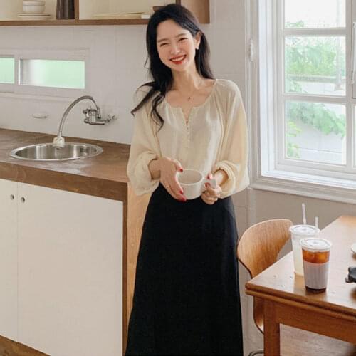 Two piece Suit Blouse Summer Women Tops femme Casual Women Long sleeve Girls Cotton New MINI chiffon skirts suit