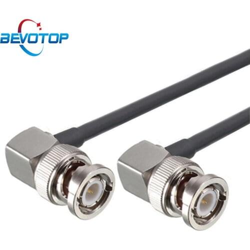 Elbow BNC Male Right Angle to BNC Male 90 Degree Plug RG58 Pigtail 50 Ohm RF Coaxial Cable CCTV Camera Extension Cord Jumper