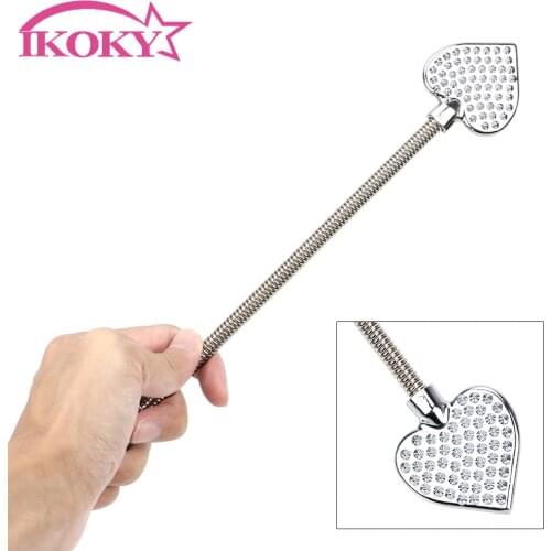 Stainless Steel Couple Flirting Role Play SM Whip Handle Flogger Sex Toy For Man Woman Bendable Spanking Bondage Slave Tool