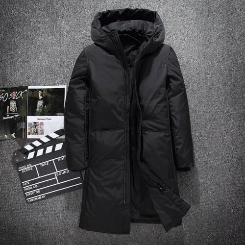 Fashion Long Warm Winter Jacket Mens Waterproof Clothing Male Cotton Autumn Coat Quality White Duck Down Parkas Men Overcoat