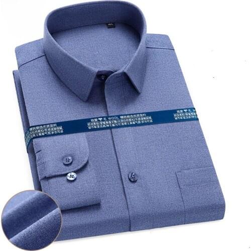 High Quality New Fashion Mens Dress Shirts Long Sleeve Casual Regular Fit Thick Soft Comfortable Business Button Up Work Shirt