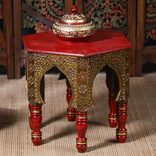 Southeast Asian style living room small tea table sofa side table eight immortals table Thai balcony table creative simplicity