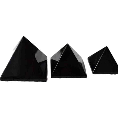 A++Top Quality Natural Obsidian Nunatak Pyramid Femh Shui Decoration Apotropaic Healing