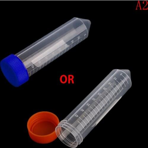 10pcs 50Ml Plastic Centrifuge Lab Test Tube Pipe Vial Container With Round Bottom Laboratory School Educational Supplies
