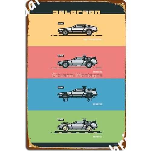 Poster Delorean Dmc Poster Metal Plaque Cinema Living Room Customize Cinema Garage Decoration Tin Sign Poster