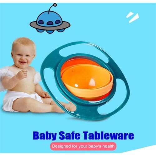 360 Rotate Universal Spill Proof Toddler Bowl Portable Baby Feeding Bowls with Lid Magic Plates platos para bebé cuencos