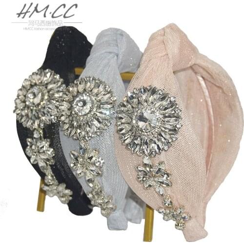 Lace Crystal Flower Headbands For Women Hairbands Hair Bow Hair Accessories for Girls Crown Knot Headband Hair Band