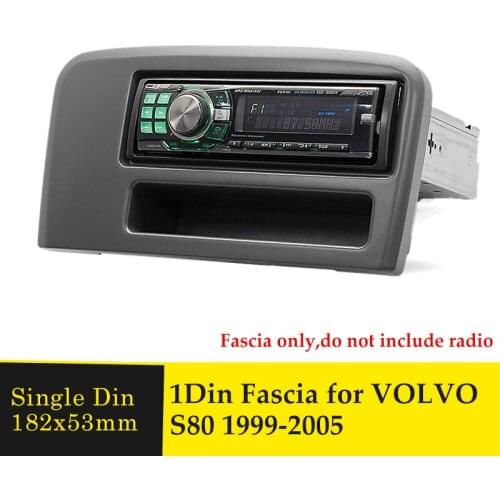 1DIN Car Radio Fascia for Volvo S80 1999-2005 Stereo Audio Panel Dashboard Mount Trim Installation Kit CD DVD Player Frame Bezel