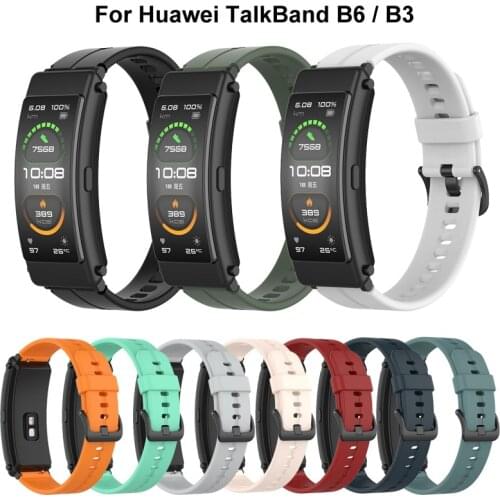 Silicone Strap For Huawei TalkBand B3 B6 16mm Bracelet Wrist Replacement Sport Watch Band For Huawei Band B6 Accessories