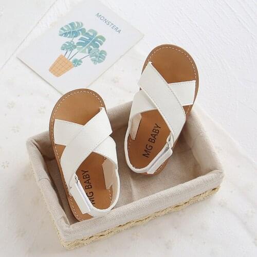 2021 Summer Toddlers Boys Girls Sandals Childrens Beach Kids Shoes Fashion Cross-tied Anti-sliperry Soft Simple Sandals