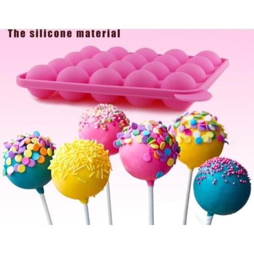 20 Holes Silicone Chocolate Mold Lollipop Sphere Maker Baking Mold Ice Tray