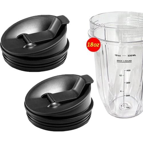 1pcs 18 oz Ounce Cup with 2 Sip N Seal Lids Spare Replacement Parts Accessories for Nutri Ninja Auto-iQ and Duo Blenders Juicer