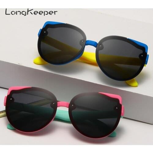 New Kids Polarized Sunglasses Silicone Flexible Children Cat Eye Sun Glasses TR90 Boys Girls Baby Shades UV400 Eyewear Oculos