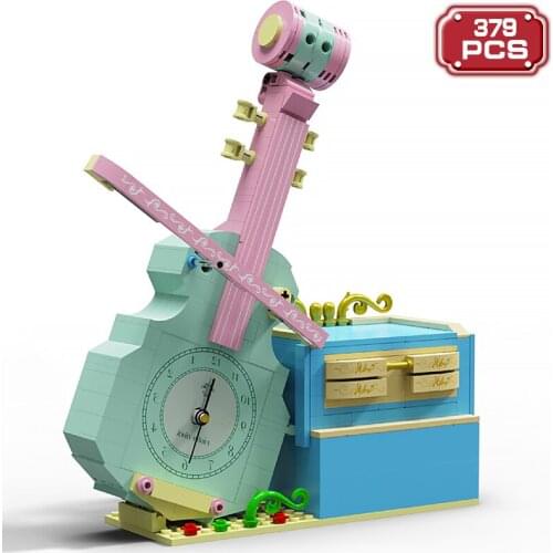 Technical Music Box Assembly Model Building Blocks Expert Violin Clock DIY Bricks Toys for Children Friends Birthday Gifts
