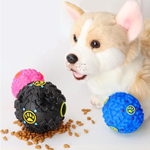 Pet Supplies Colored Snacks Leaking Food Ball Dog Molar Ball Leaking Food Device Biting Sound Toys Pet Toys