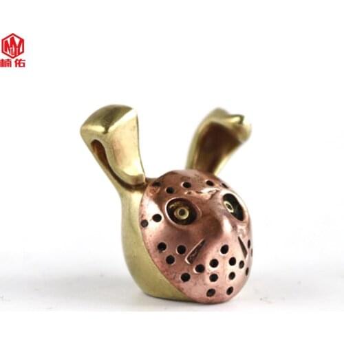 1PCS Hot Outdoor Tools Personality Couple Bracelet Accessories EDC Rabbit DIY Brass Paracord Knife Bead Necklace Pendant