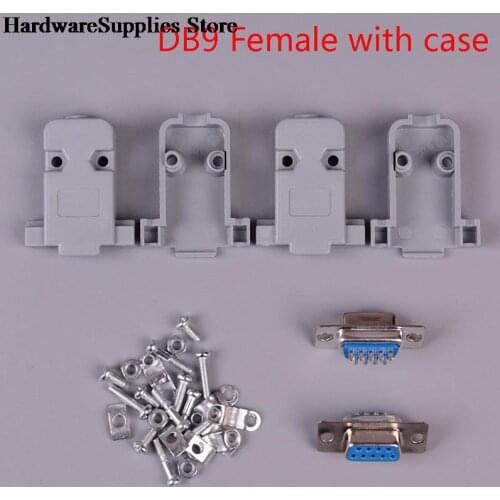 2Set Connector RS232 Serial Port Connectors DB9 Female Male Socket Shell Plastic Plug Connector 9pin COM Socket Adapter