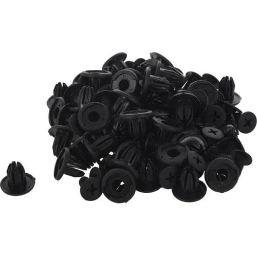 50pcs Black Plastic Rivet Trim Fastener Clips 10mm Hole for Car