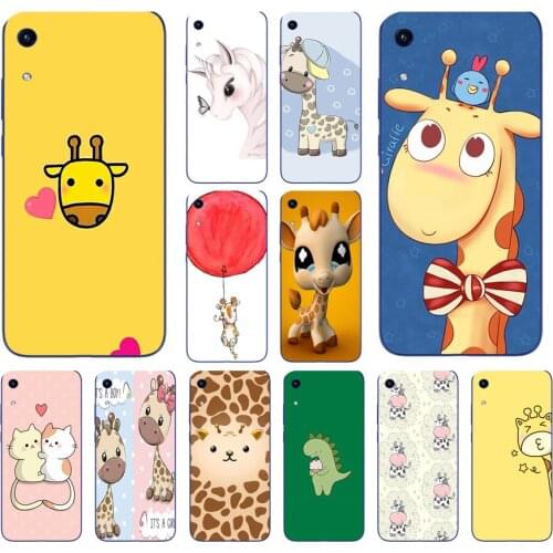 89AA Cartoon giraffe Silicone TPU Protective Cover Phone Case On Case For Huawei Y5 Y6 Y7 Prime 2019 Case Soft