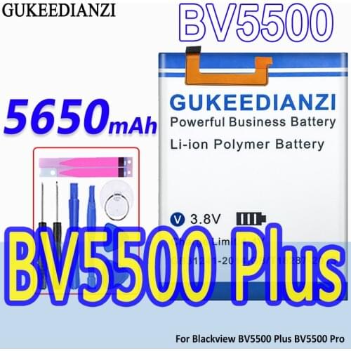 GUKEEDIANZI High Capacity Battery BV5500 5650mAh For Blackview BV5500 Plus BV5500 Pro BV5500Plus BV5500Pro Bateria