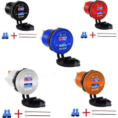 Auto parts aluminum alloy usb car charger QC3.0 fast charge waterproof car charger 12v-24v dfdf