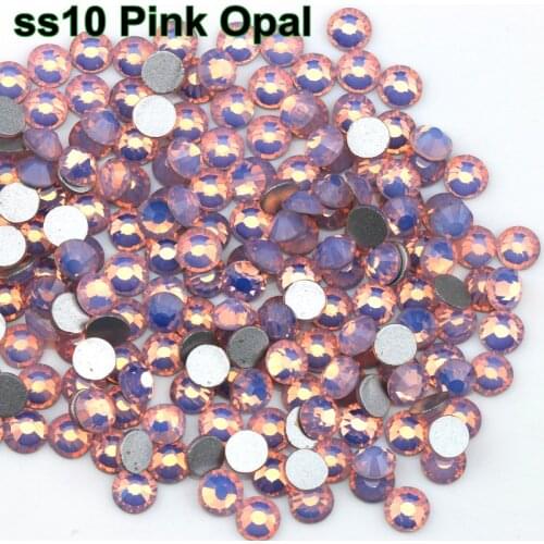 Free Shipping! 1440pcs/Lot, ss10 (2.7-2.9mm) Pink Opal Flat Back Nail Art Non Hotfix Rhinestones