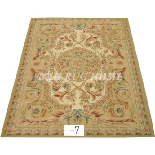 Free shipping 9'x12' Aubusson rugs woolen carpets red design, French Aubusson Carpet, handwoven carpet