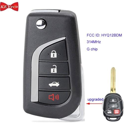 KEYECU for Toyota Camry 2012 2013 2014 Upgraded Remote Car Key Fob 314MHz G Chip FCC ID HYQ12BDM