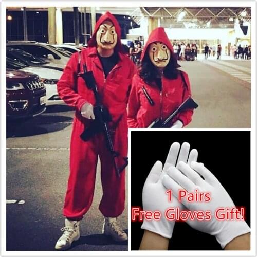 Cos Gift Salvador Dali Movie Costume Money Heist The House of Paper La Casa De Papel Cosplay Halloween Party Costumes Face Mask