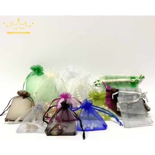 Colorful Organza Drawstring Bag Jewelry Storage Bag Wedding Candy Packaging Bag Jewelry Collection Bag 100 Pcs/lot