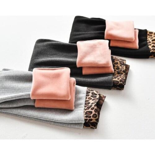 Leopard High Waist Warm Pants Autumn Winter Skinny Thick Velvet Fleece Leggings Women Trousers Pants For Women Leggings