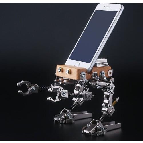 Mechanical creative mobile phone bracket infantry metal model diy hand assembled mecha boyfriend gifts