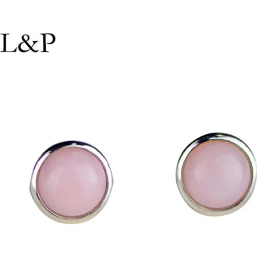 Fashion Stud Earrings For Lady 2019 Pink Natural Aquamarine Female Simple Elegant Earrings Jewelry Accessories