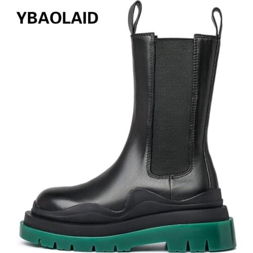 Mens Winter Plush Velvet Genuine Leather Mid-calf Boots Thick-soled Smoke Boots Straight Mid-tube Short Chelsea Boots Women