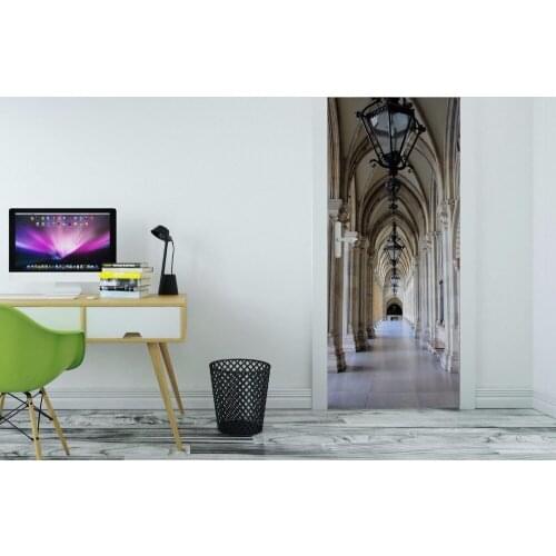 3D Colonnade in vienna Wall Art Door Mural Wallpaper mural Wall Print Decal Wall Deco Wall Mural Photo self adhesive door wrap