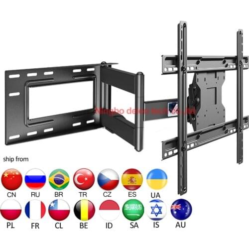 NB SP2 40"-70" 60"65" 68.2KG heavy duty Strong retractable LONG 3 arm full motion LCD tv wall mount bracket 110-712mm