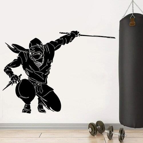 Ninja Wall Decal Japanese Warrior Samurai Martial Vinyl Removable Wall Decals Nursery Boys Children Bedroom Home Decoration Y970