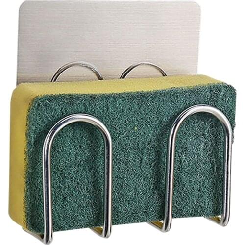 Suction Wall Sponge Holder Kitchen Sink Towel Storage Rack Soap Drying Shelf Rustless Bathroom Drying Rack
