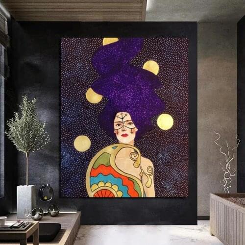 Nordic Poster Girl Cuadros Art Canvas Painting Print Living Room Home Decoration Modern Wall Art Oil Painting Posters Pictures