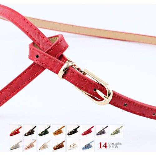 Multi color decorative dress with sweater thin waistband lady pin buckle belt version trousers belt women clothes